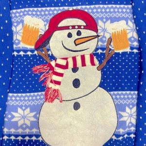 Funny Frat Boy/Drunk Snowman Ugly Christmas Sweater